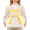 Large Gift Basket Empty, Cotton Rope Basket for Baby Shower,Festival,White | Woven Storage Basket with Gift Bag, Ribbon for Birthday,Wedding, Decorative Toy Bin for Nursery,Shelf