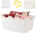 OIASKET Basket for Gifts Empty, Woven Storage Basket with Gift Bag, Ribbon and Wrap Tissue Paper, Small Rope Toy Storage with Handles for Baby Shower, Dog Toy Organizer, 13.6" x 10" x 5.9”